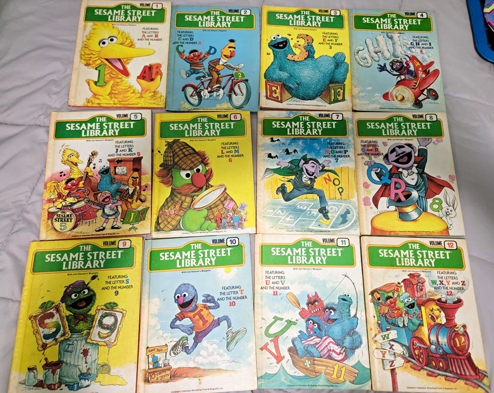 Vintage 1978-79 Volumes 1-12 The Sesame Street Library Hardcover Funk & Wagnalls