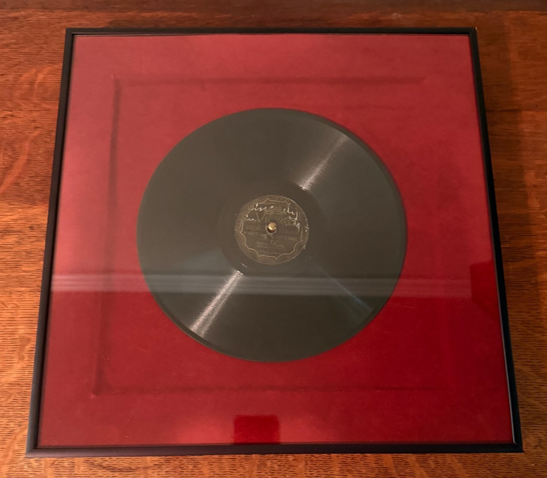 RARE 1929 Jimmie Rodgers Signed Vinyl Shellac Record Framed ~ Estate Fresh