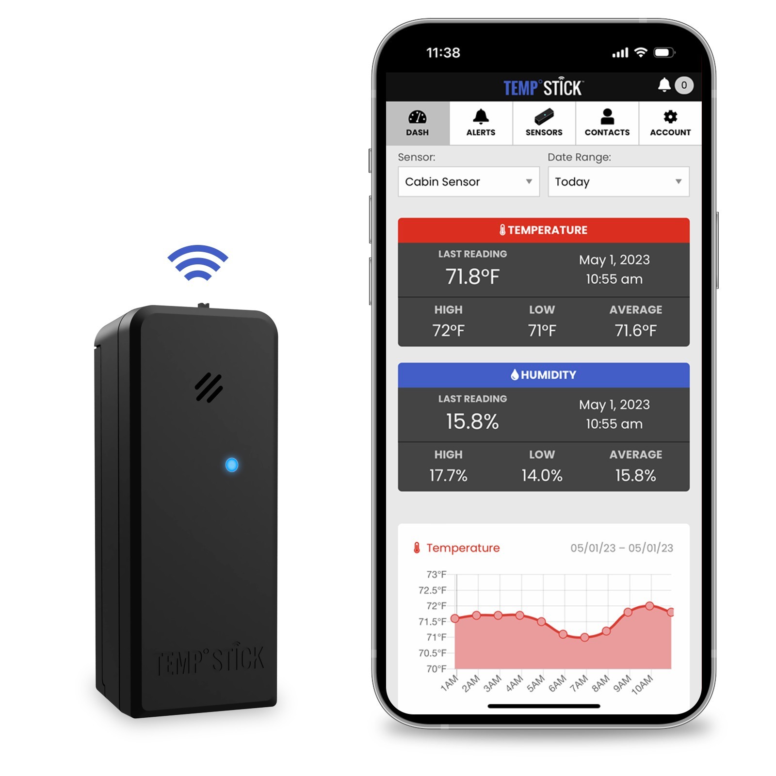 Temp Stick WiFi Temperature & Humidity Sensor 24/7 Monitoring & Alerts (Black) Temp Stick WiFi Temperature & Humidity Sensor 24/7 Monitoring & Alerts (Black)