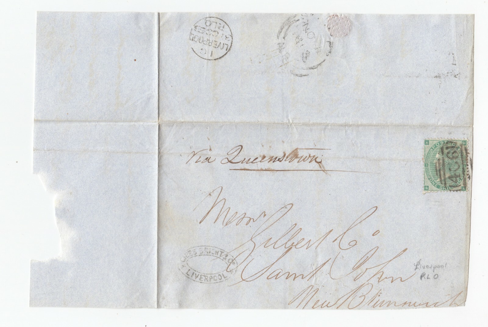 GB - SG90 1/ green on part cover to New Brunswick - Cat £450 GB - SG90 1/ green on part cover to New Brunswick - Cat £450