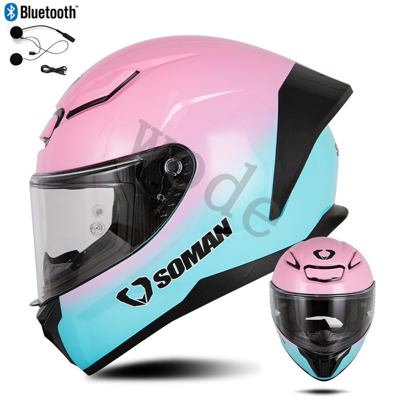DOT BLUETOOTH  Motorcycle Helmet SOMAN Full Face Street Bike Motorbike Helmet