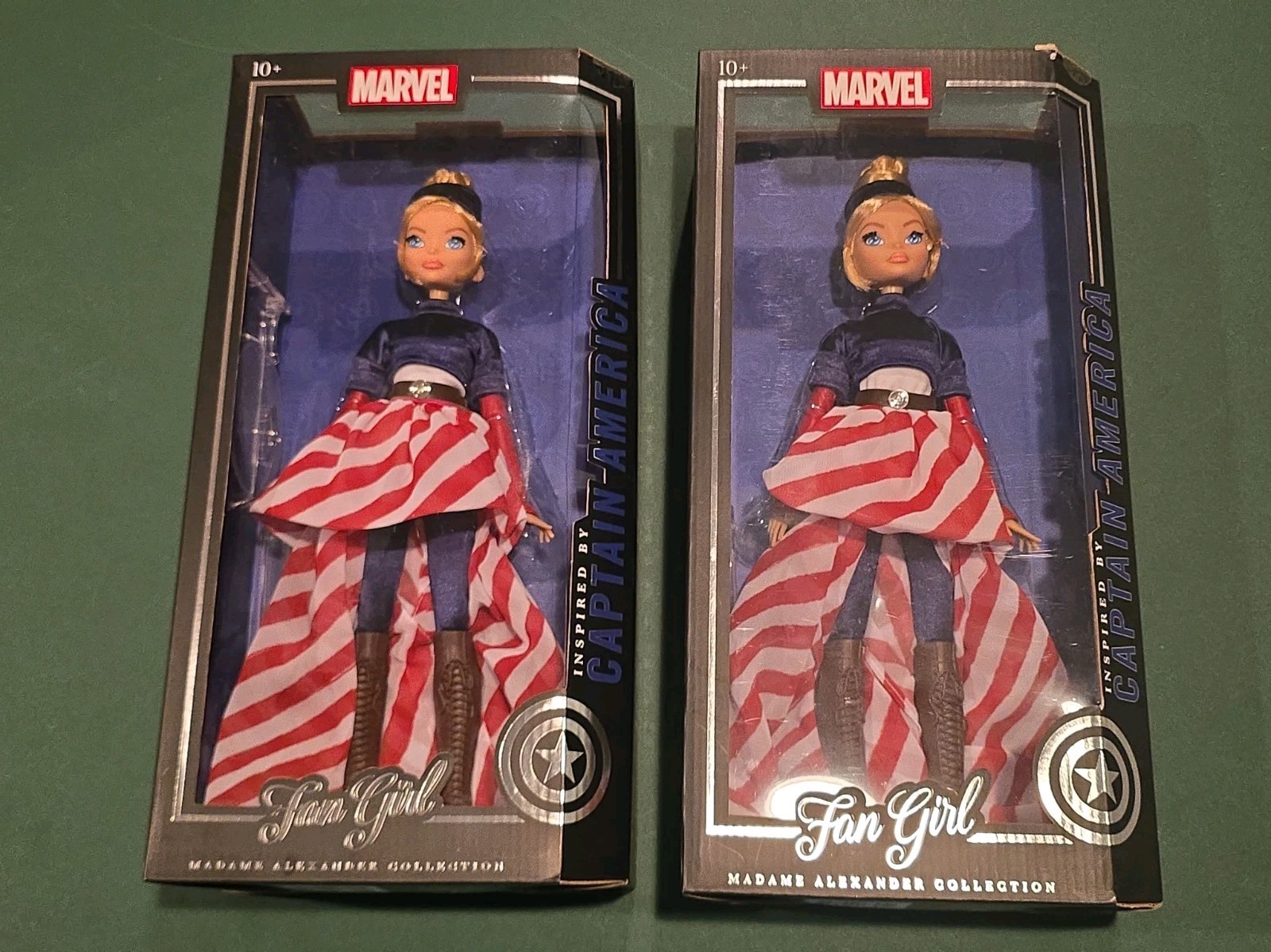 2X MARVEL Fan Girl Dolls Madame Alexander COLLECTION INSPIRED By CAPTAIN AMERICA