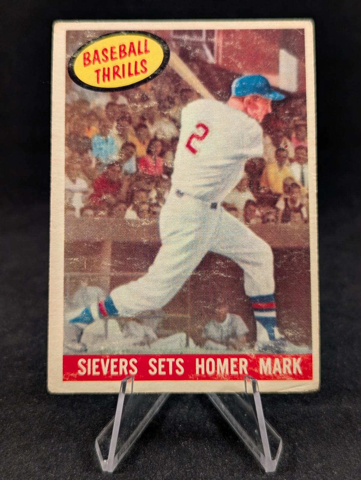 1959 TOPPS BASEBALL #465 ROY SIEVERS SETS HOME RUN MARK LOW GRADE/FILLER 🔥 1959 TOPPS BASEBALL #465 ROY SIEVERS SETS HOME RUN MARK LOW GRADE/FILLER 🔥