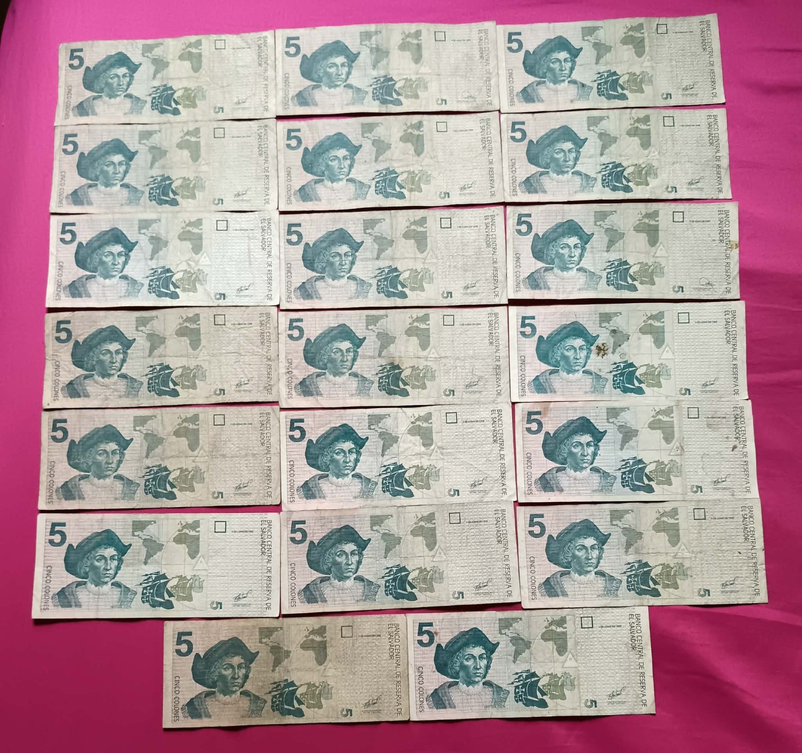 El Salvador 5 colones , used banknotes. Price for 1 pc. El Salvador 5 colones , used banknotes. Price for 1 pc.
