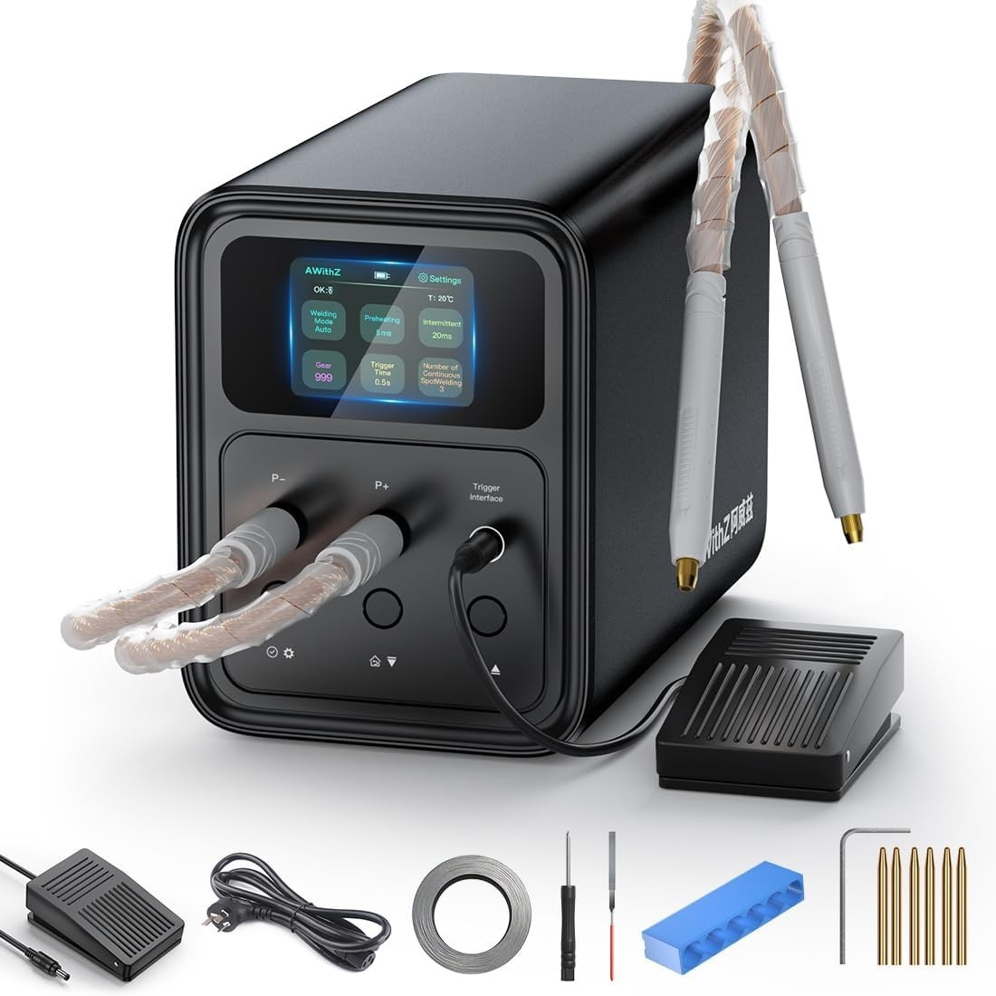 AWithZ P120D 69.2KW Capacitor Spot Welder 999 Gears for 18650 LiFePO4 Battery
