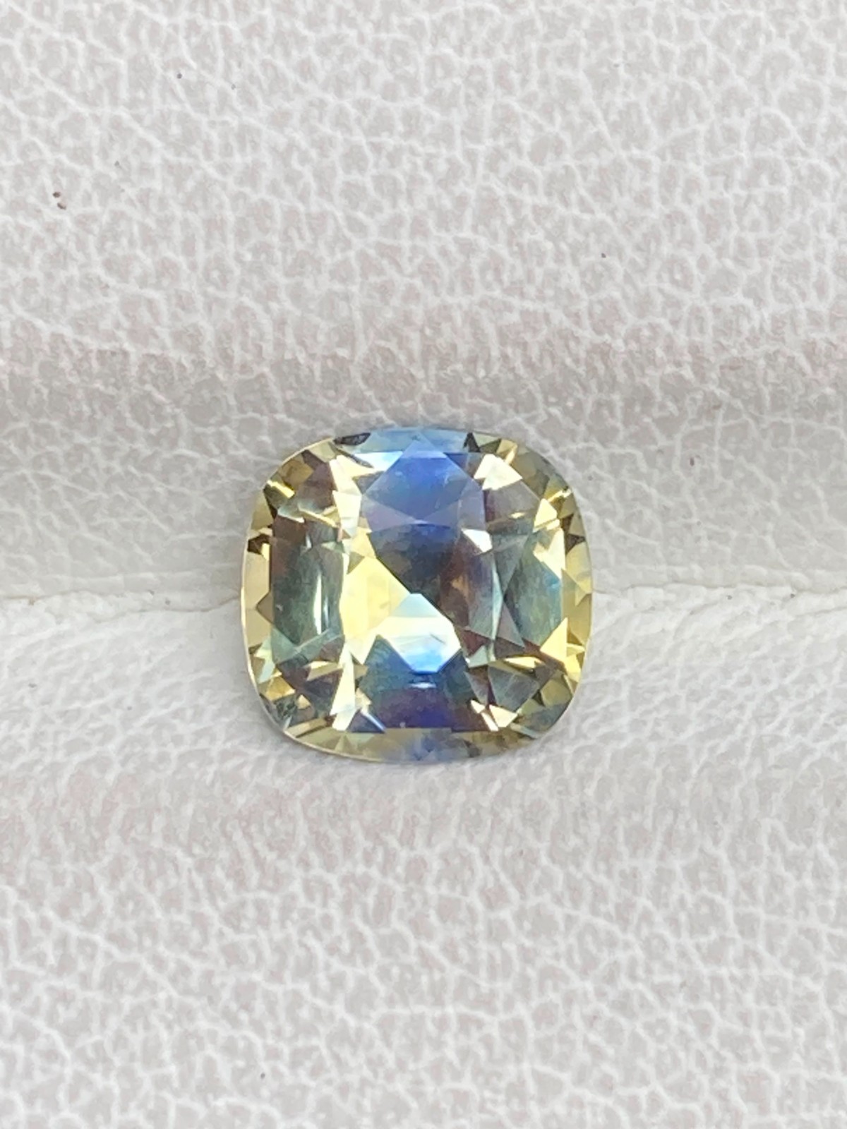 1.48ct Natural Ceylon Bi-Color Sapphire Blue Yellow Cushion Cut GGTL Certified