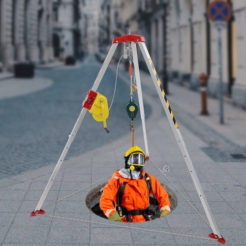 Manual Confined Space Tripod Kit Rescue Tripod w/Fall Arrester 1179.3kg/2600lbs