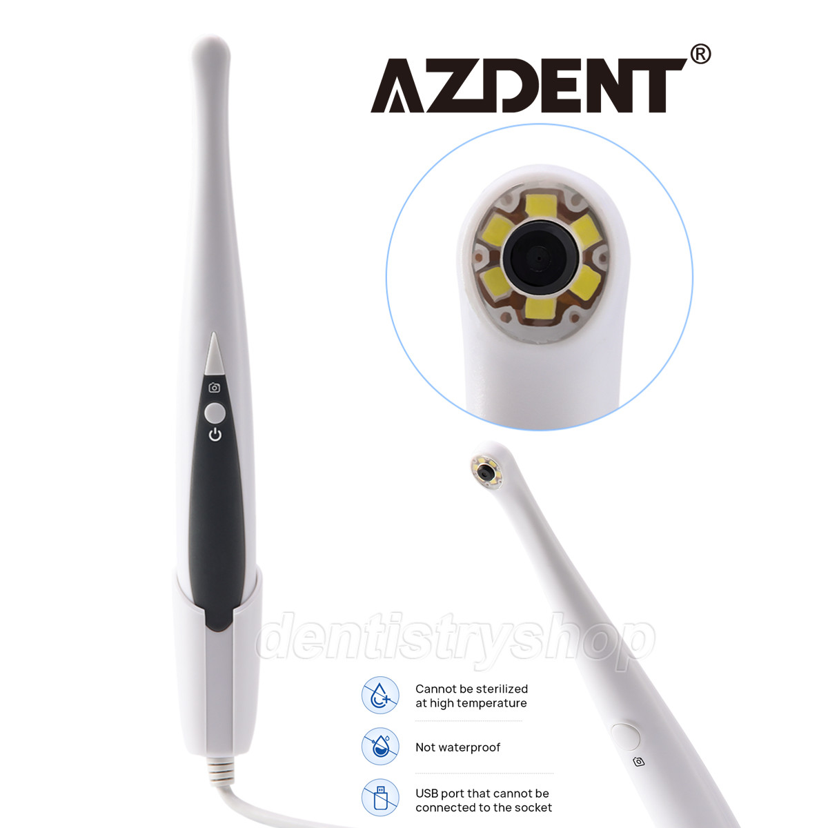 AZDENT Dental Intra Oral Camera USB Digital Imaging Intraoral Endoscope 6 LED AZDENT Dental Intra Oral Camera USB Digital Imaging Intraoral Endoscope 6 LED