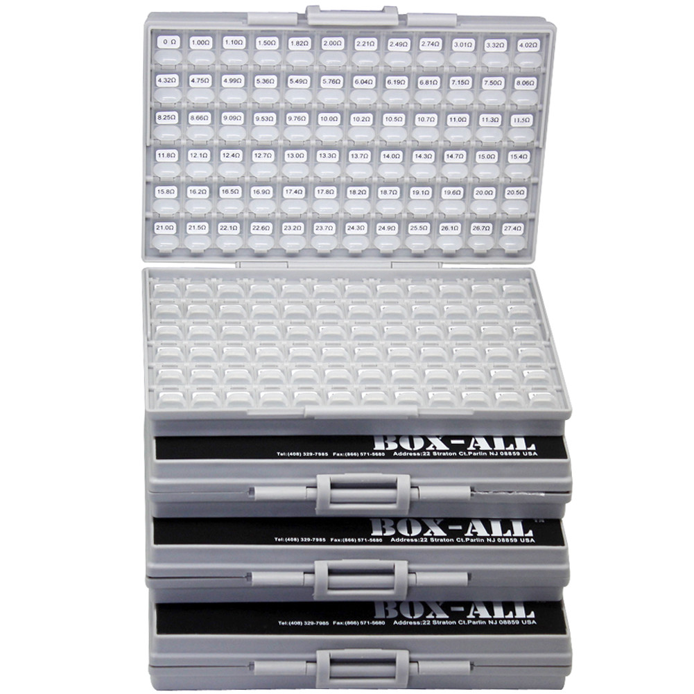 SMD SMT 0603 1% E96 resistor kit 492 values X 100pc ROHS filled 4 BOX-ALL label