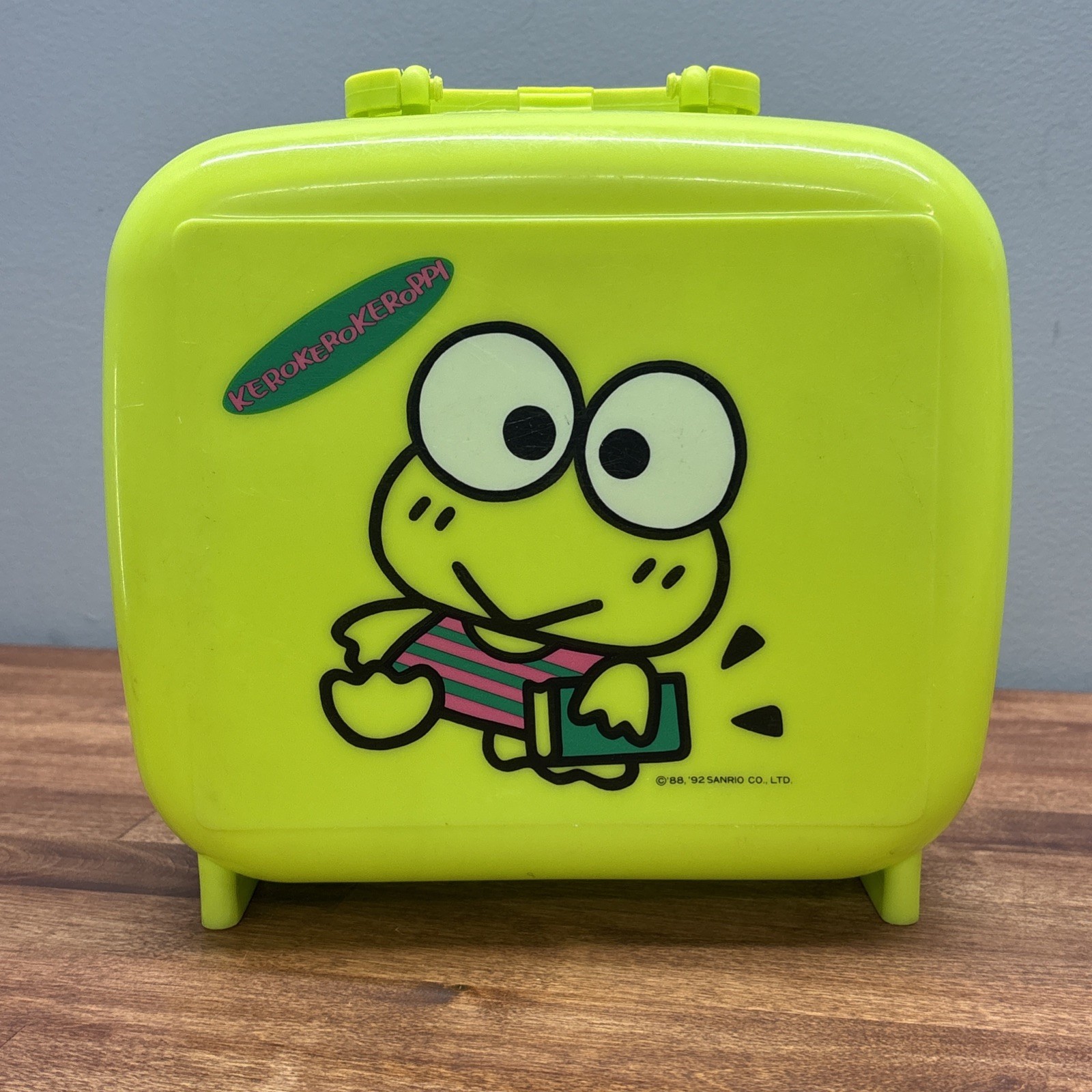 Vintage 1992 Kero Kero Keroppi Keroppi Plastic Lunch Box Sanrio Vintage 1992 Kero Kero Keroppi Keroppi Plastic Lunch Box Sanrio