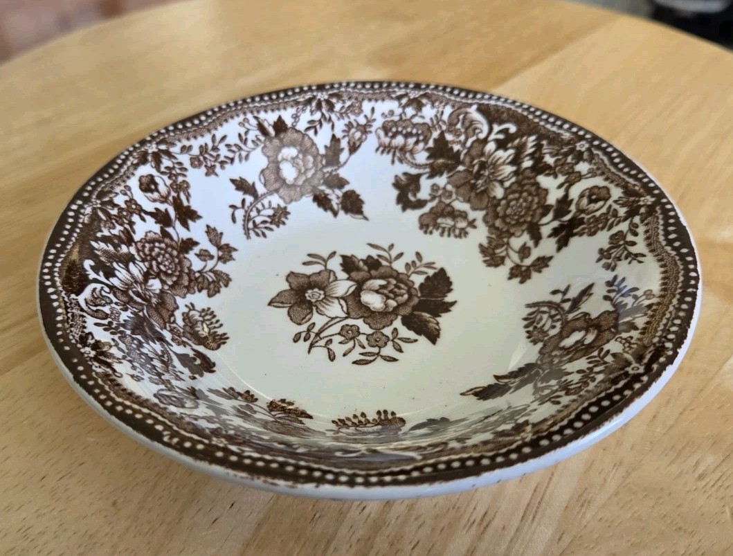 Vintage Royal Staffordshire Tonquin Brown Berry Dessert Bowl 5” Clarice Cliff