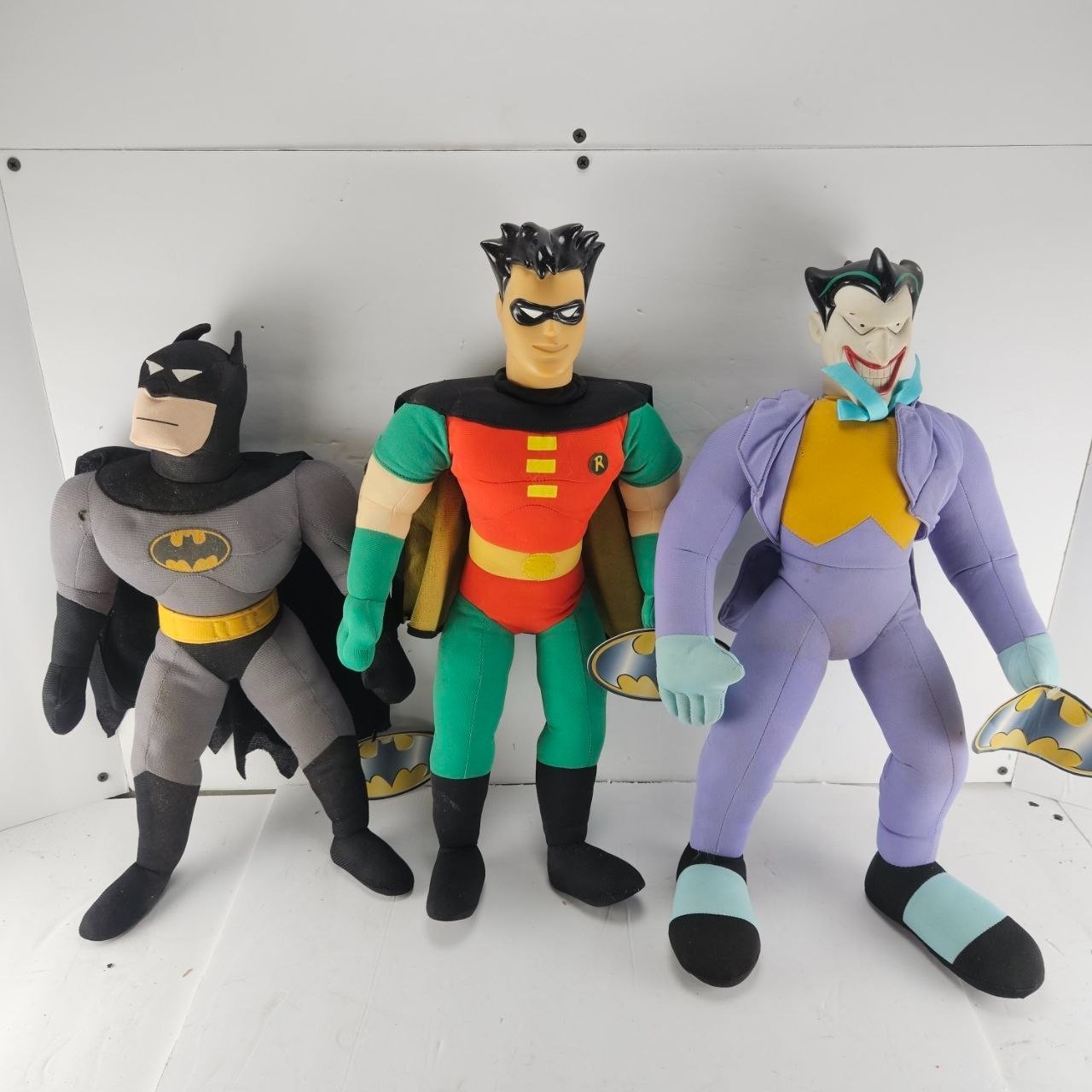 Vintage 1997-98 Play By Play Batman Robin Joker Plush Dolls DC Comics Lot of 3
