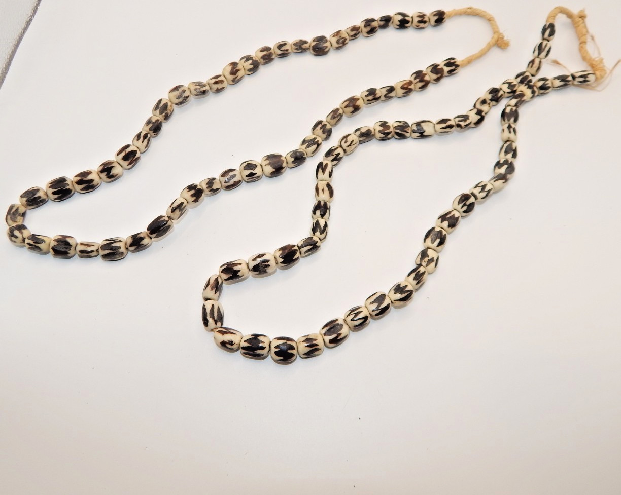 African Trade Beads- Chevron Bone Beads (26 in strand) African Trade Beads- Chevron Bone Beads (26 in strand)