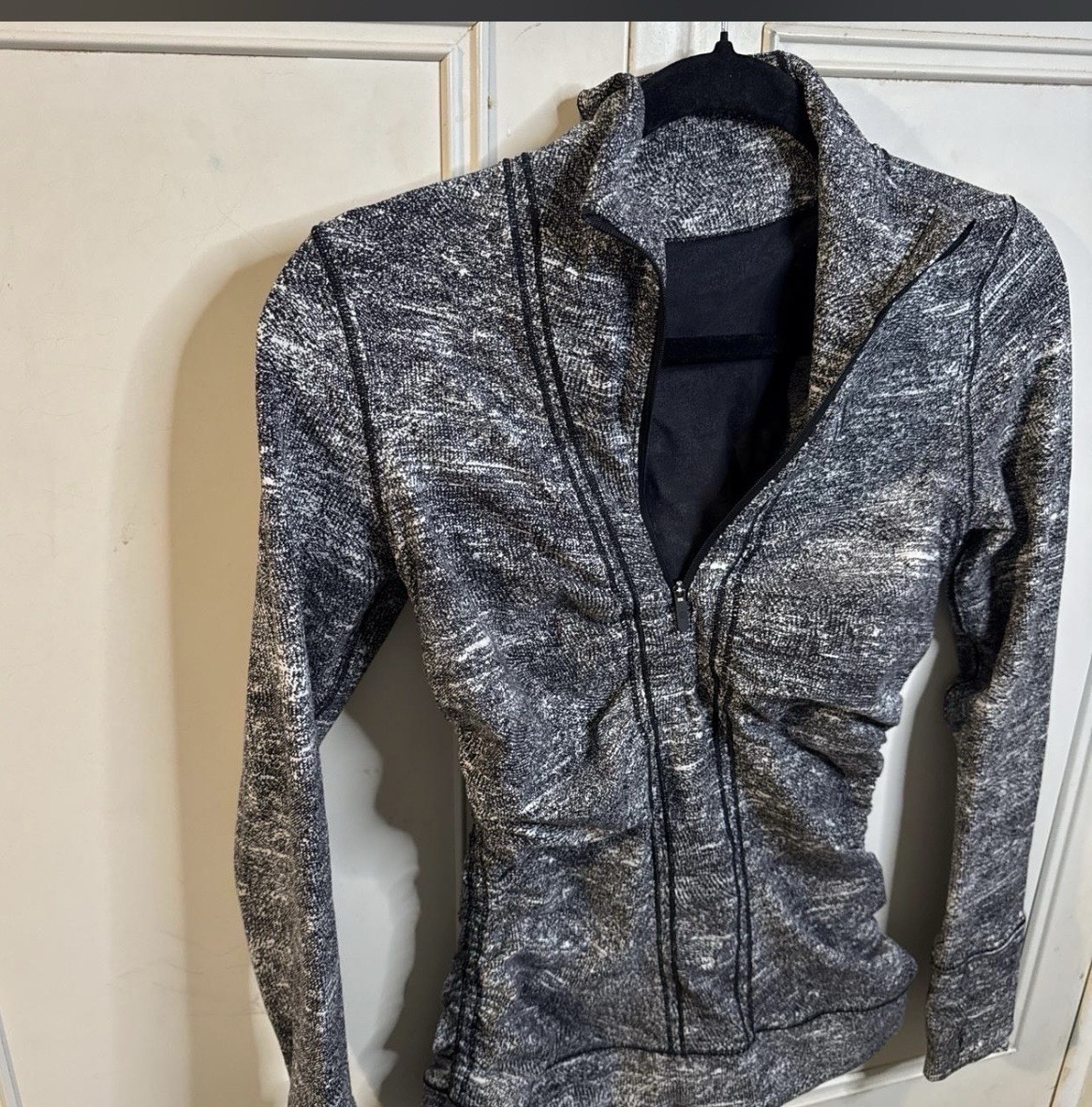Lululemon Define Jacket Black and White Marled Knit Preppy Gym Trend SZ S Lululemon Define Jacket Black and White Marled Knit Preppy Gym Trend SZ S