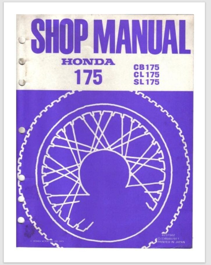 1975 Honda CB CL SL 175 Shop Manual 100 pages 1975 Honda CB CL SL 175 Shop Manual 100 pages