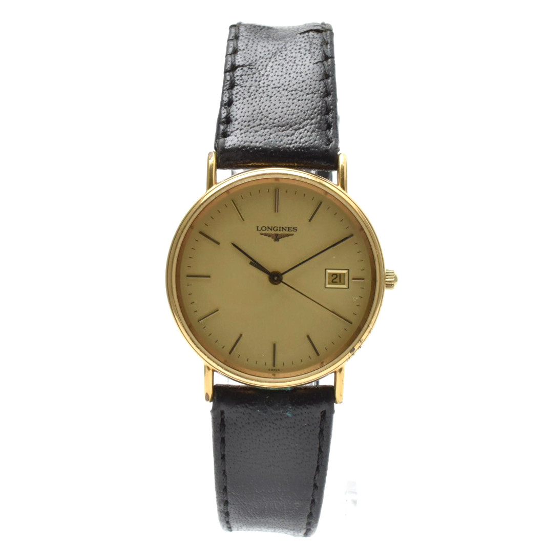 [EXCELLENT+5] Longines Grand Classic L4.636.2 Gold Dial Date Quartz Men\'s Watch
