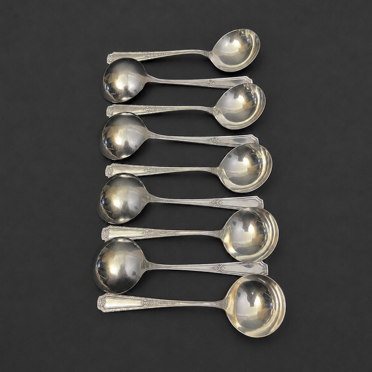 Louis XIV by Towle - Approx 193g Sterling Silver Soup Spoons - Set of 9