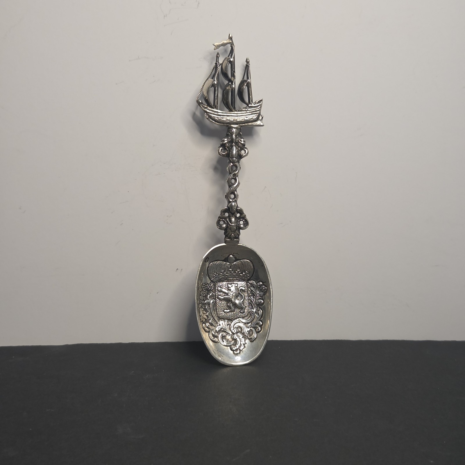 Dutch Silver 833 Decorative Spoon With 3 Makers Marks Dutch Silver 833 Decorative Spoon With 3 Makers Marks