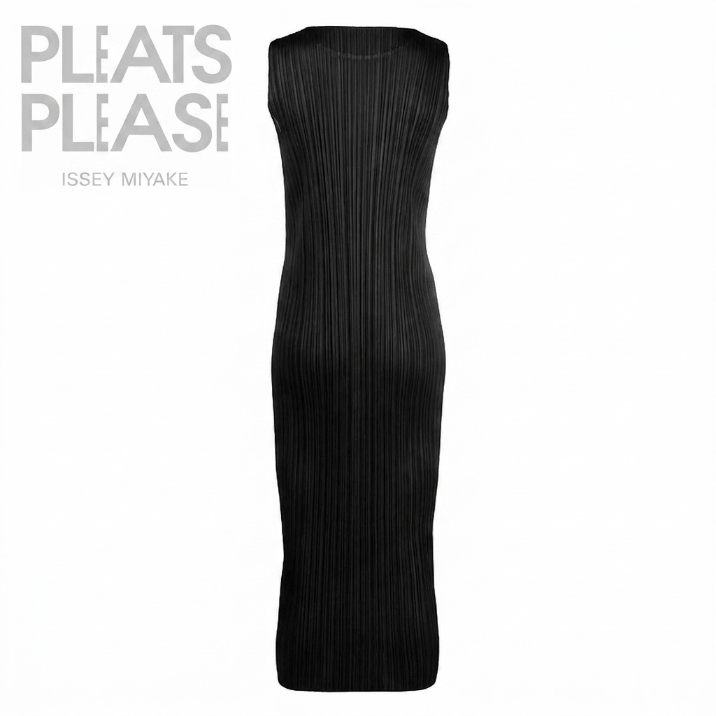 Pleats Please Issey Miyake Sleeveless Pleated Midi Dress Pleats Please Issey Miyake Sleeveless Pleated Midi Dress