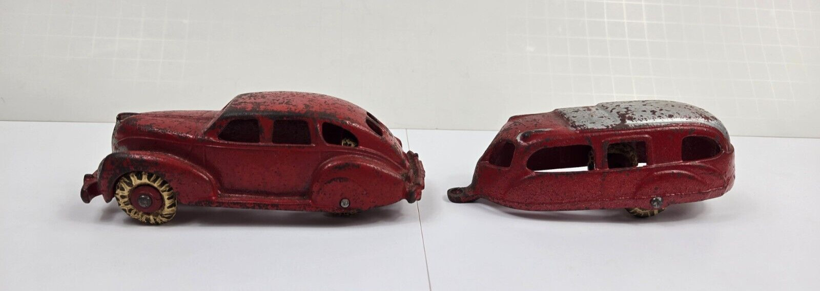 Vintage 1930's Hubley Cast Iron Zephyr Car W/ Trailer Vintage 1930's Hubley Cast Iron Zephyr Car W/ Trailer