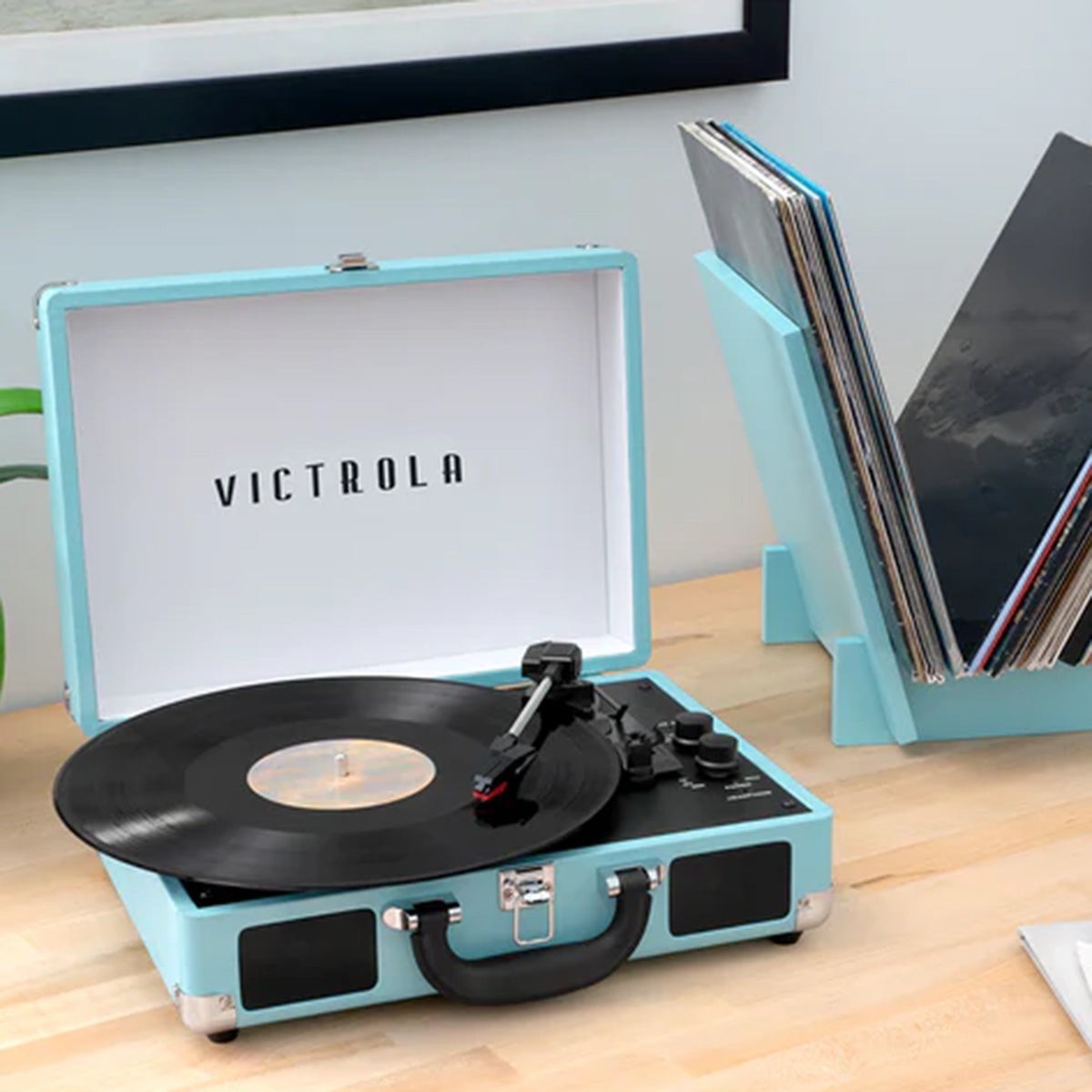 Victrola Journey+ Bundle Suitcase Record Player - Turquoise - Factory Direct