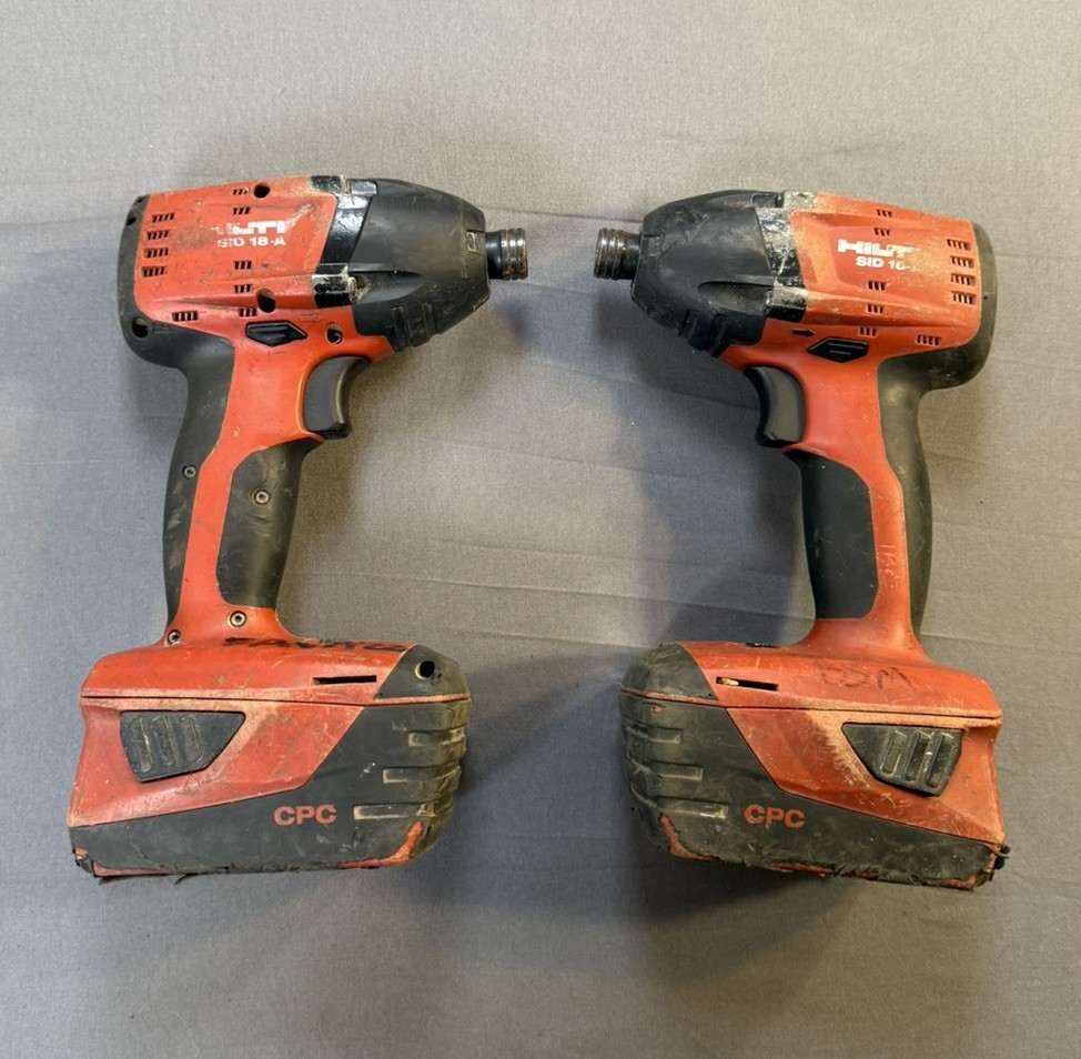 Hilti Lot of 2 Impact SID 18-A + 2 Batteries Tested Hilti Lot of 2 Impact SID 18-A + 2 Batteries Tested