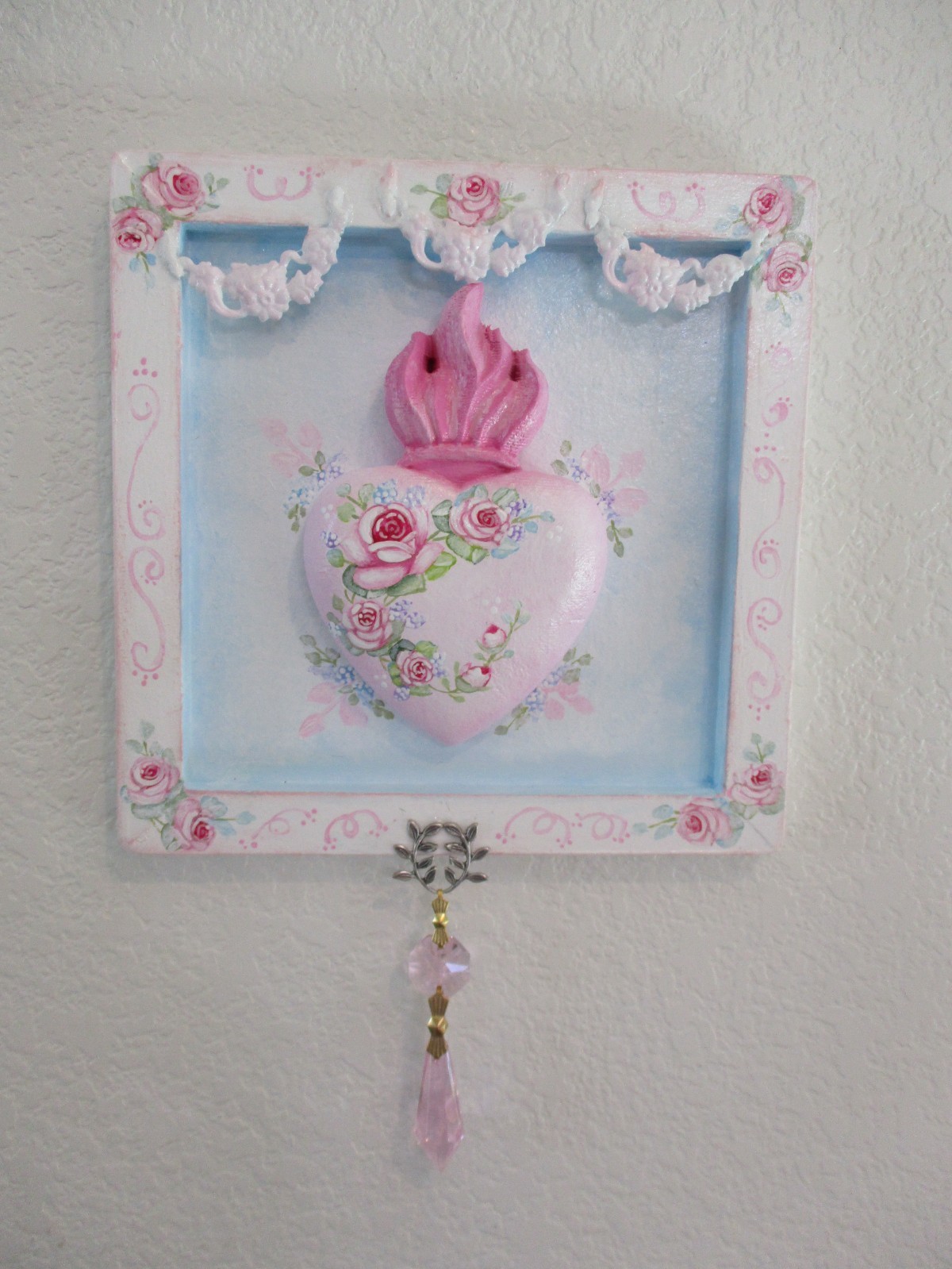 Hand Painted Sacred Heart Plaque Hand Painted Sacred Heart Plaque