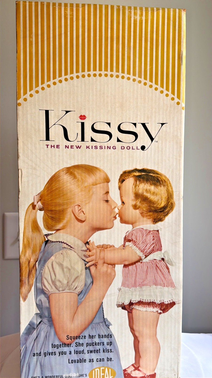 Vintage 1961 Ideal Kissy Doll by Ideal in her original outfit Box works great