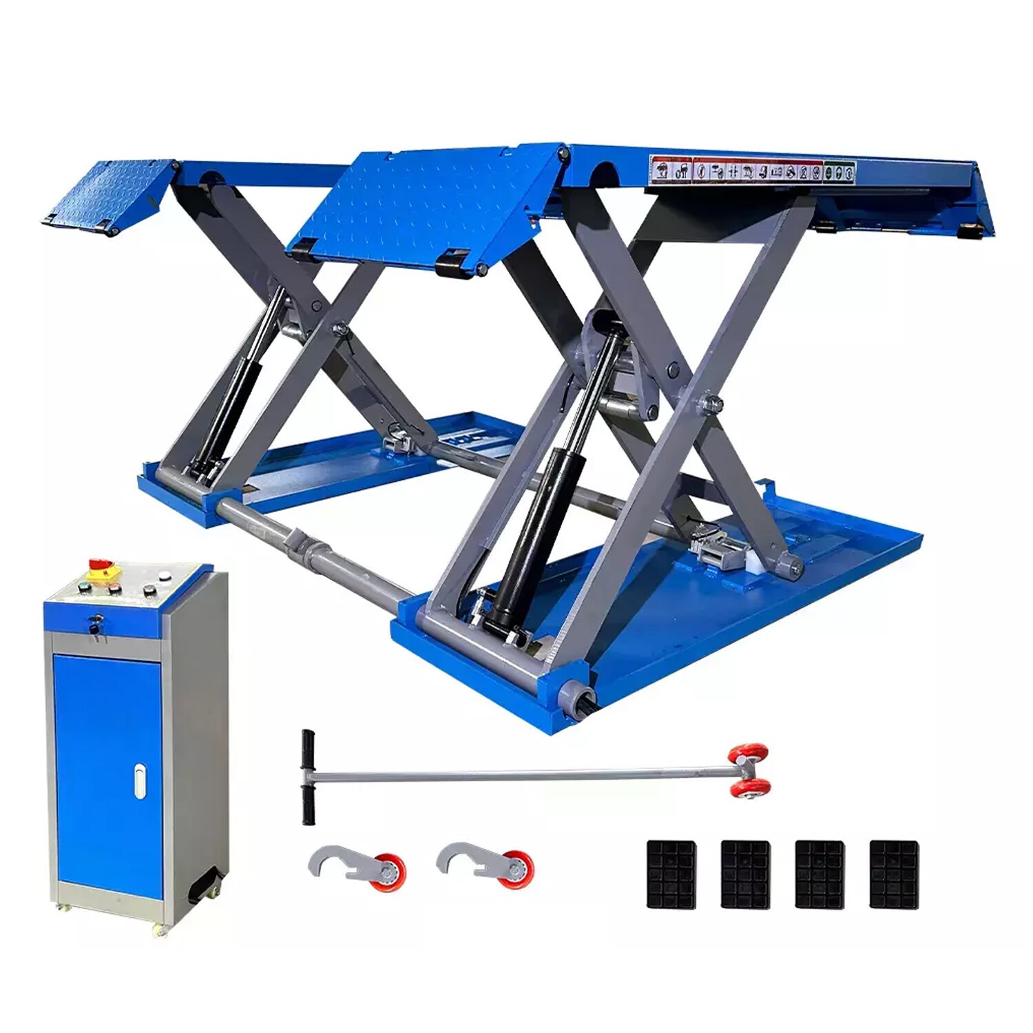 7000LB Hydraulic Scissor Car Lift 110V Electric Mid Rise Auto Lift CE Certified