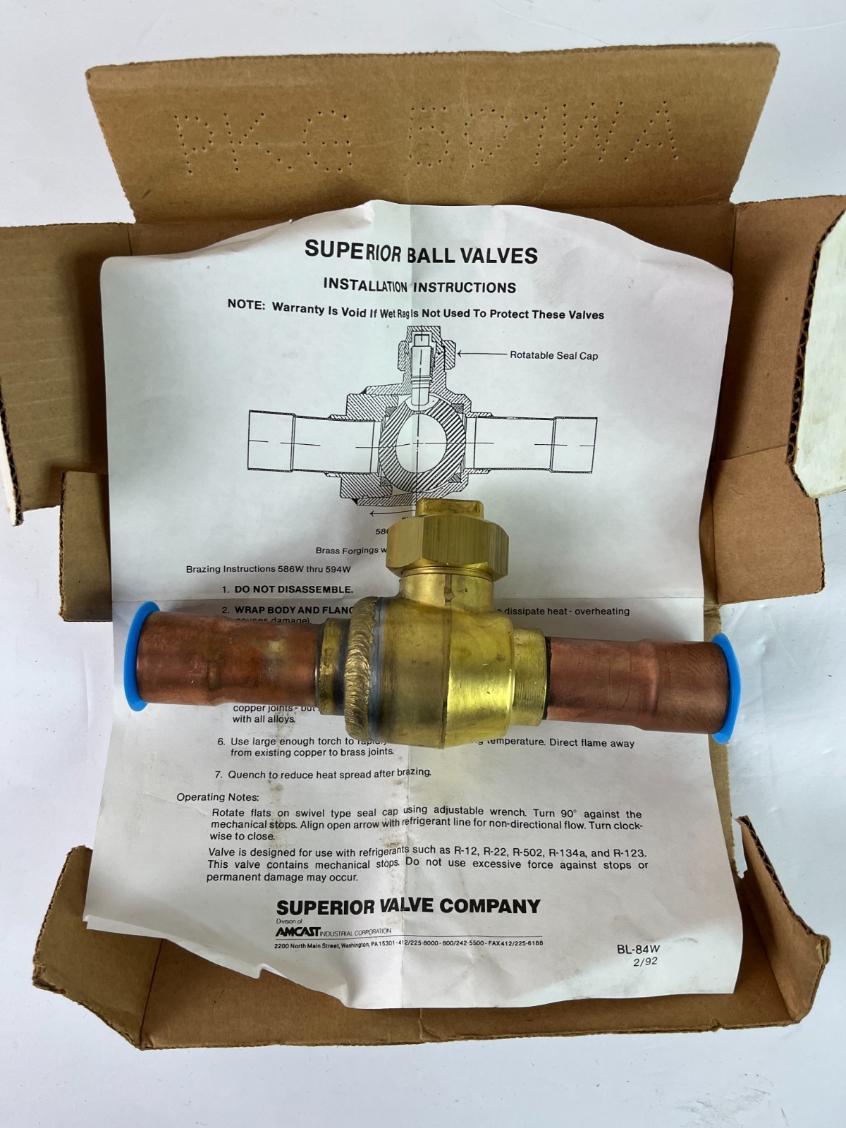 SUPERIOR VALVE COMPANY INTEGRA-SEAL WELDED BALL VALVE 591WA-11ST 1-1/8 SUPERIOR VALVE COMPANY INTEGRA-SEAL WELDED BALL VALVE 591WA-11ST 1-1/8