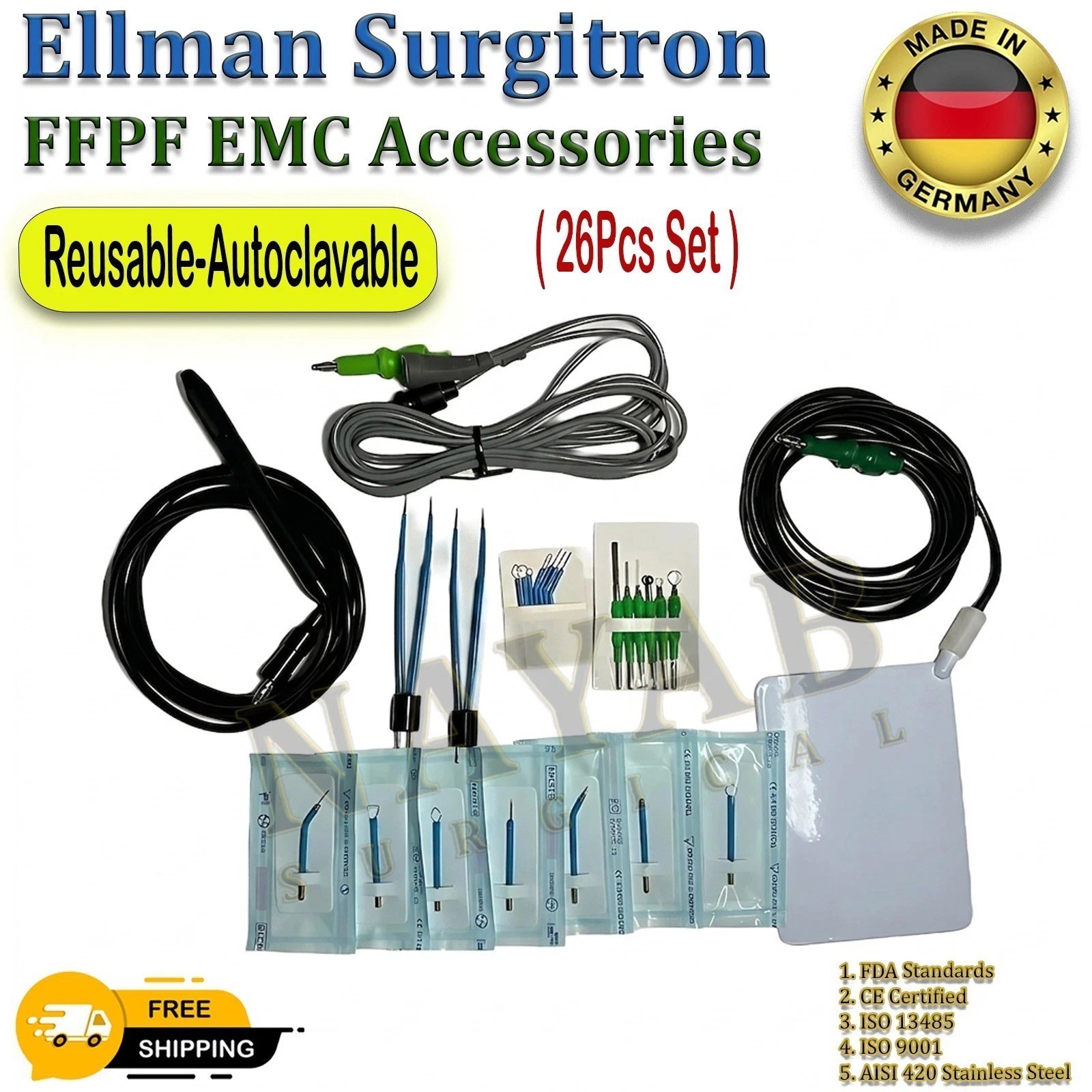 Ellman Surgitron FFPF/EMC/Dento Electrosurgical Accessories Autoclavable New Set