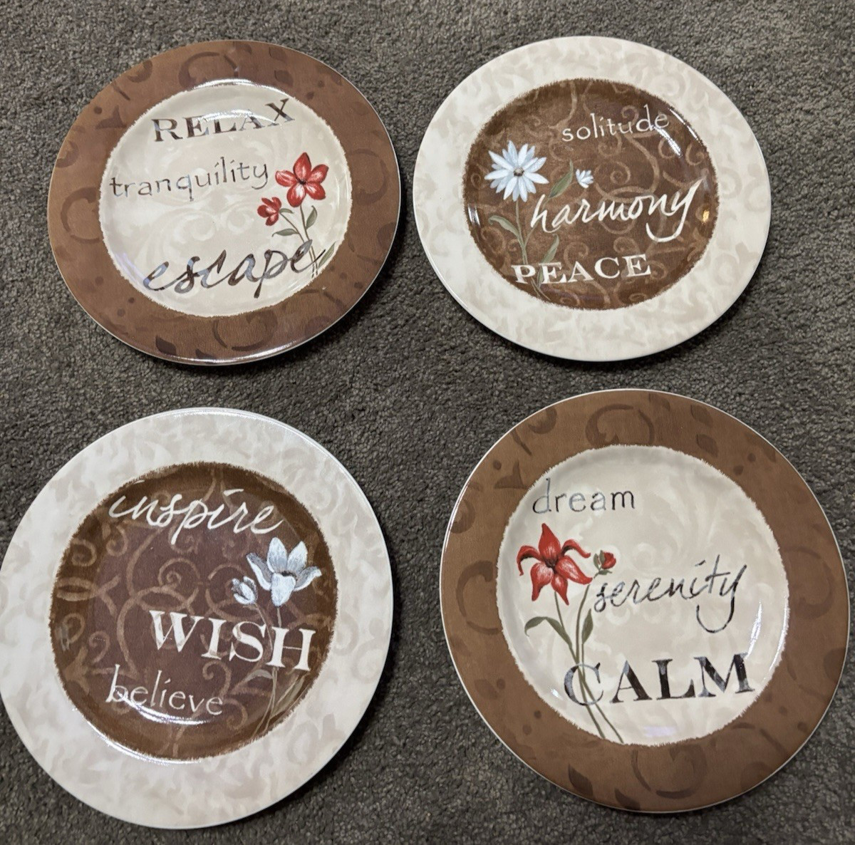 Vintage Casamoda Dessert Plates, Earthly Inspirations, Farmhouse Set of 4 NIB Vintage Casamoda Dessert Plates, Earthly Inspirations, Farmhouse Set of 4 NIB