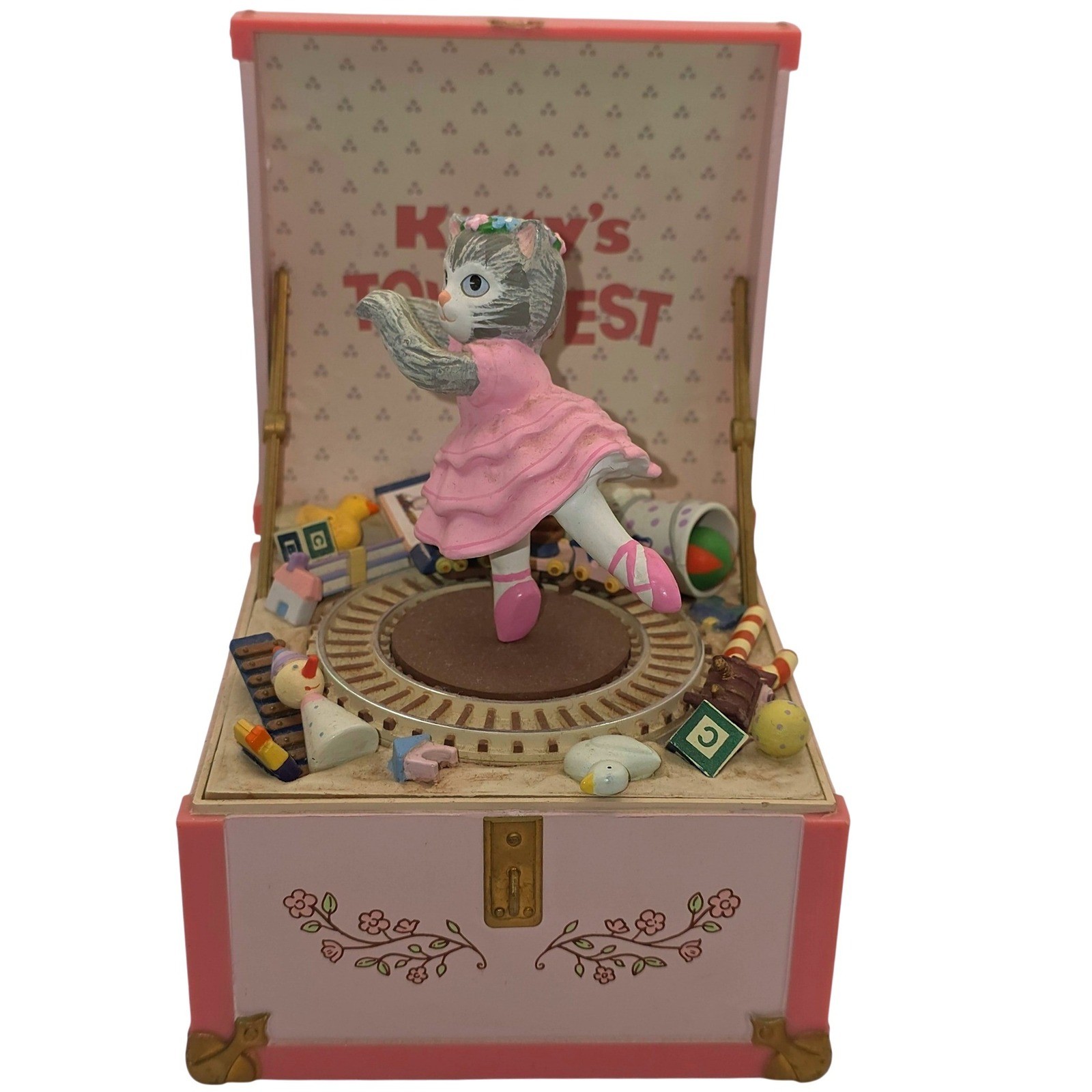 Vintage Schmid Kitty Cucumber Musical Toy Chest Pink Excellent 1989 B. Shackman Vintage Schmid Kitty Cucumber Musical Toy Chest Pink Excellent 1989 B. Shackman