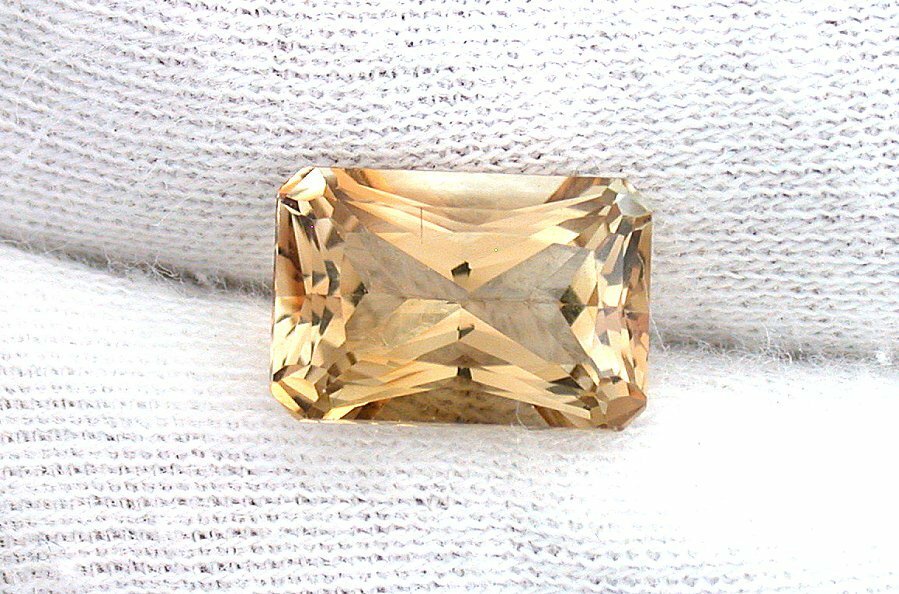 5.57 Carat 12x8 Fancy Emerald Princess Golden Topaz Gem Stone Gemstone GTA20