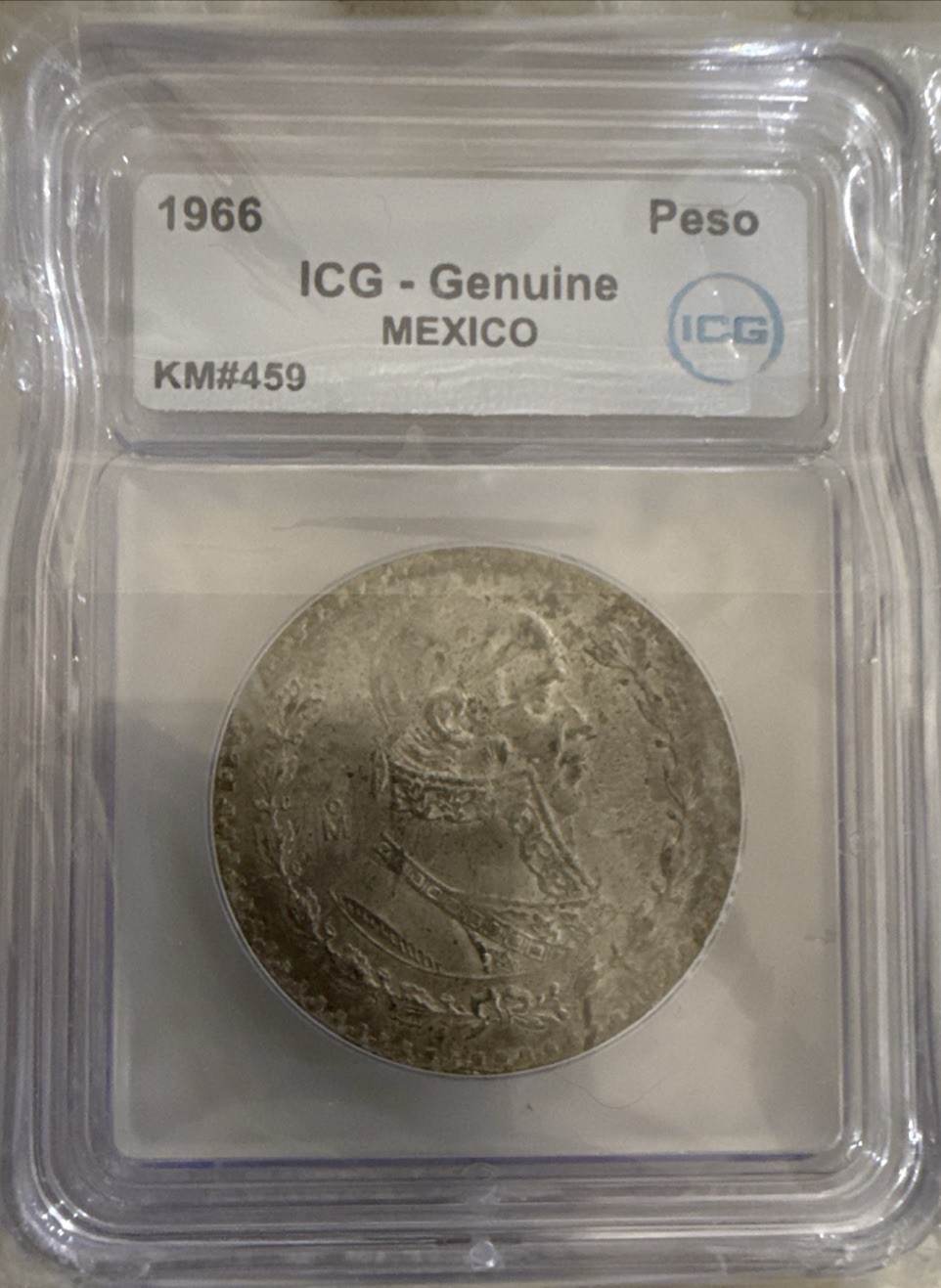 Beautiful 1966-MO Mexican Mexico Silver Un Peso ICG- Genuine Beautiful 1966-MO Mexican Mexico Silver Un Peso ICG- Genuine