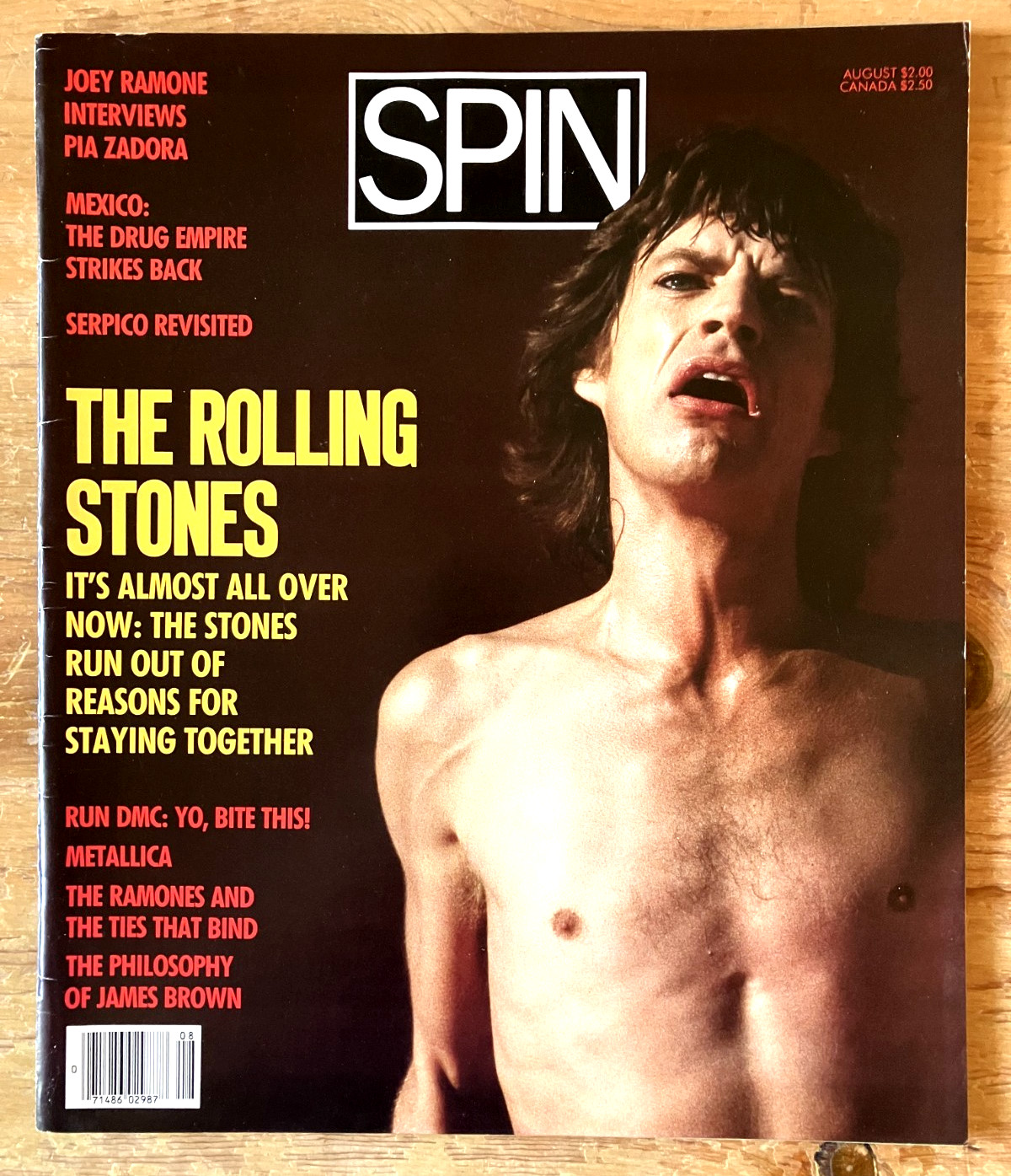 SPIN Magazine - Aug 1986 - Rolling Stones - Metallica - Run DMC - EX Condition