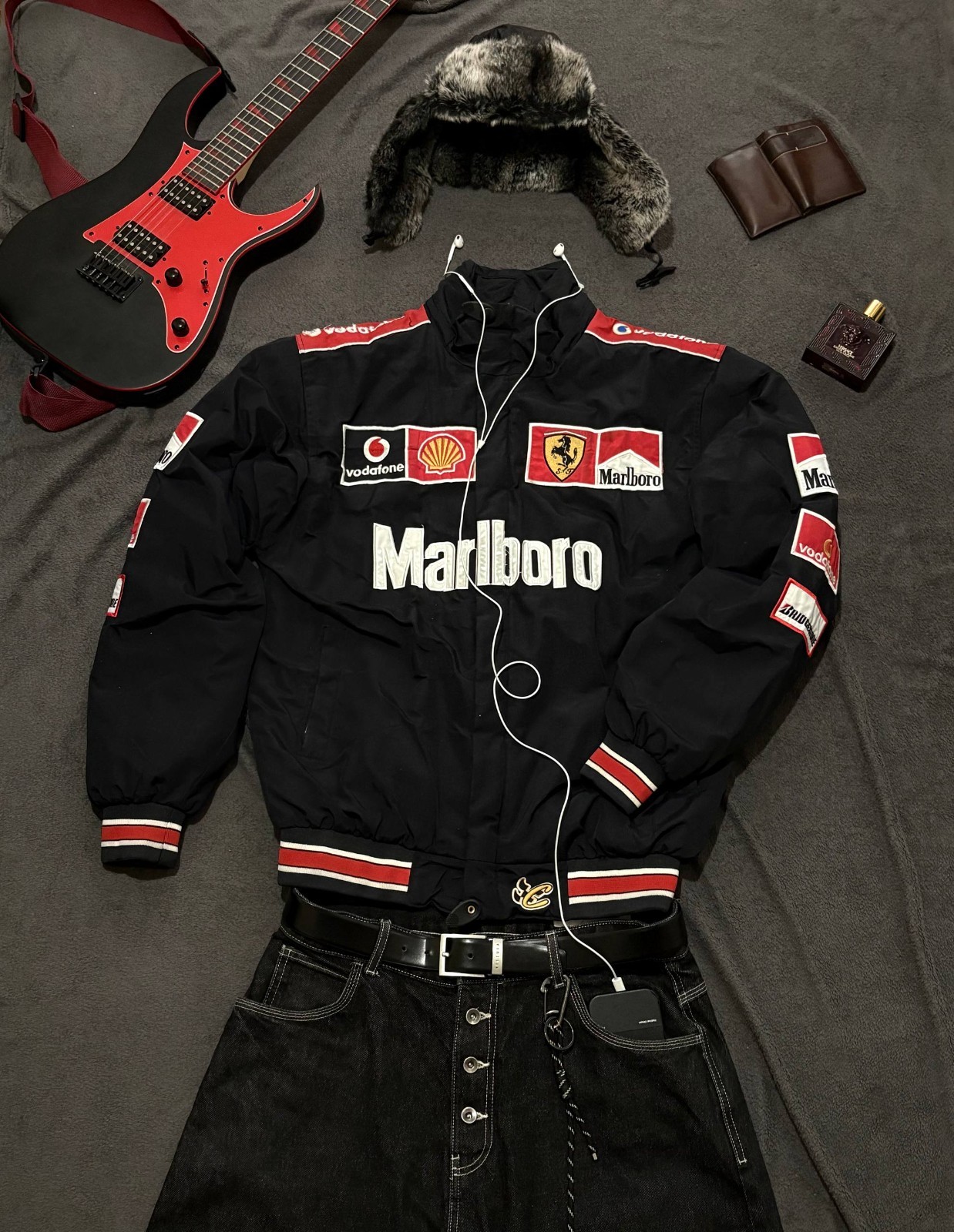 Vintage Ferrari F1 Marlboro Vodafone Racing Jacket 2000s Schumacher Era