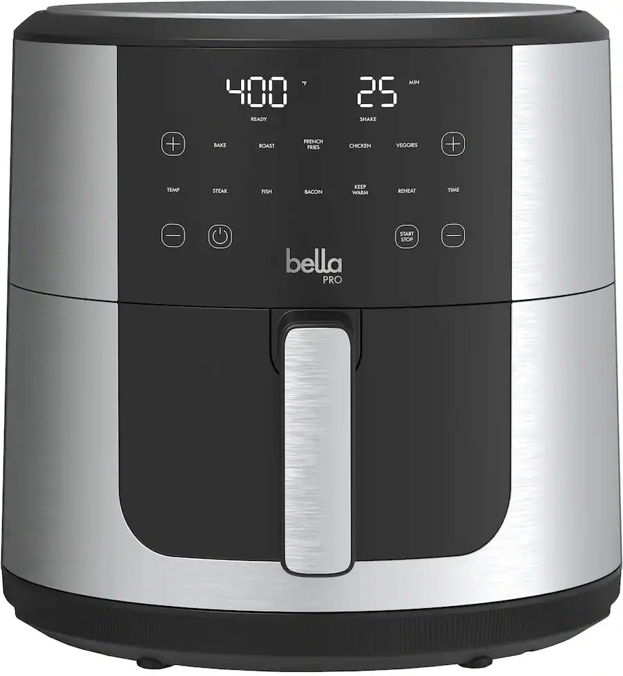 bella PRO - SmartCrisp 8-qt. Touchscreen Air Fryer - Stainless Steel bella PRO - SmartCrisp 8-qt. Touchscreen Air Fryer - Stainless Steel
