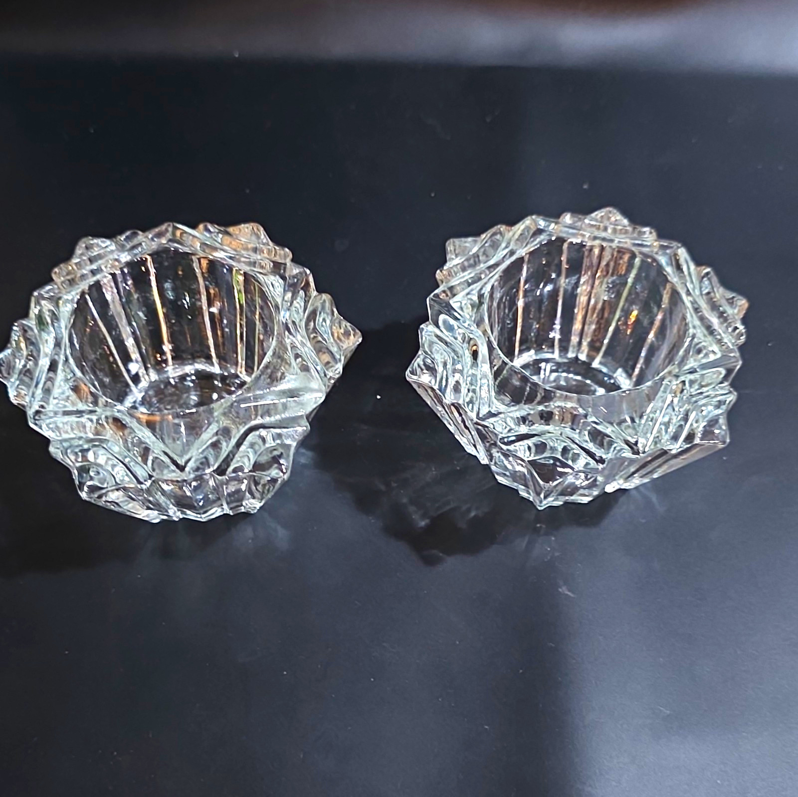 vintage cut glass or crystal votive candle/tealight holder