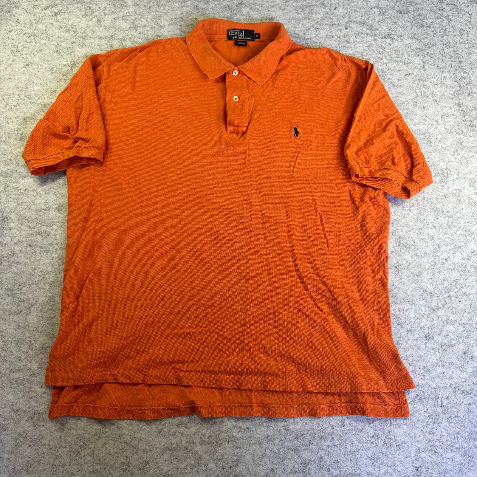 Vintage Polo Ralph Lauren Polo Shirt Mens XL (Fits XXL) Orange Short Sleeve Pony