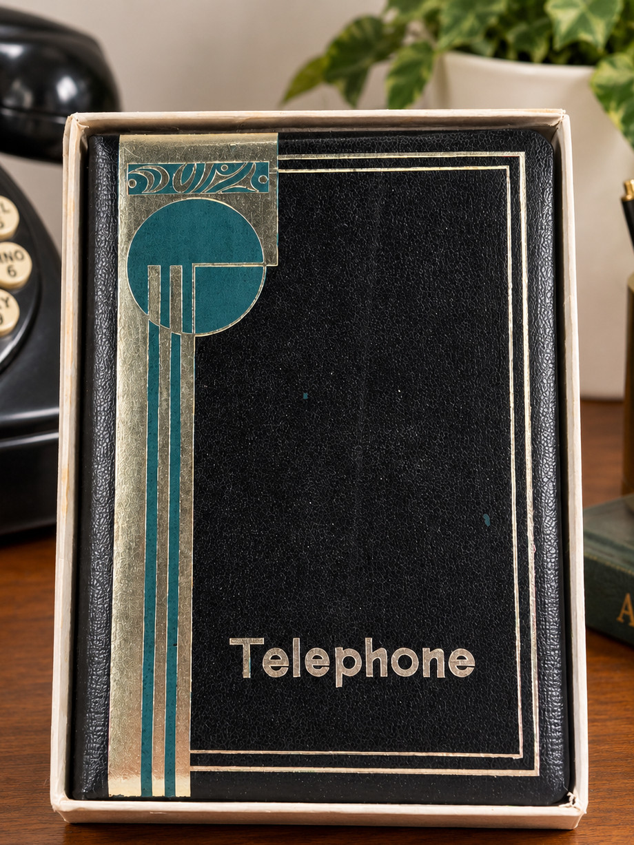 Telephone Directory Book Vintage Contacts Addresses Black Japan - New