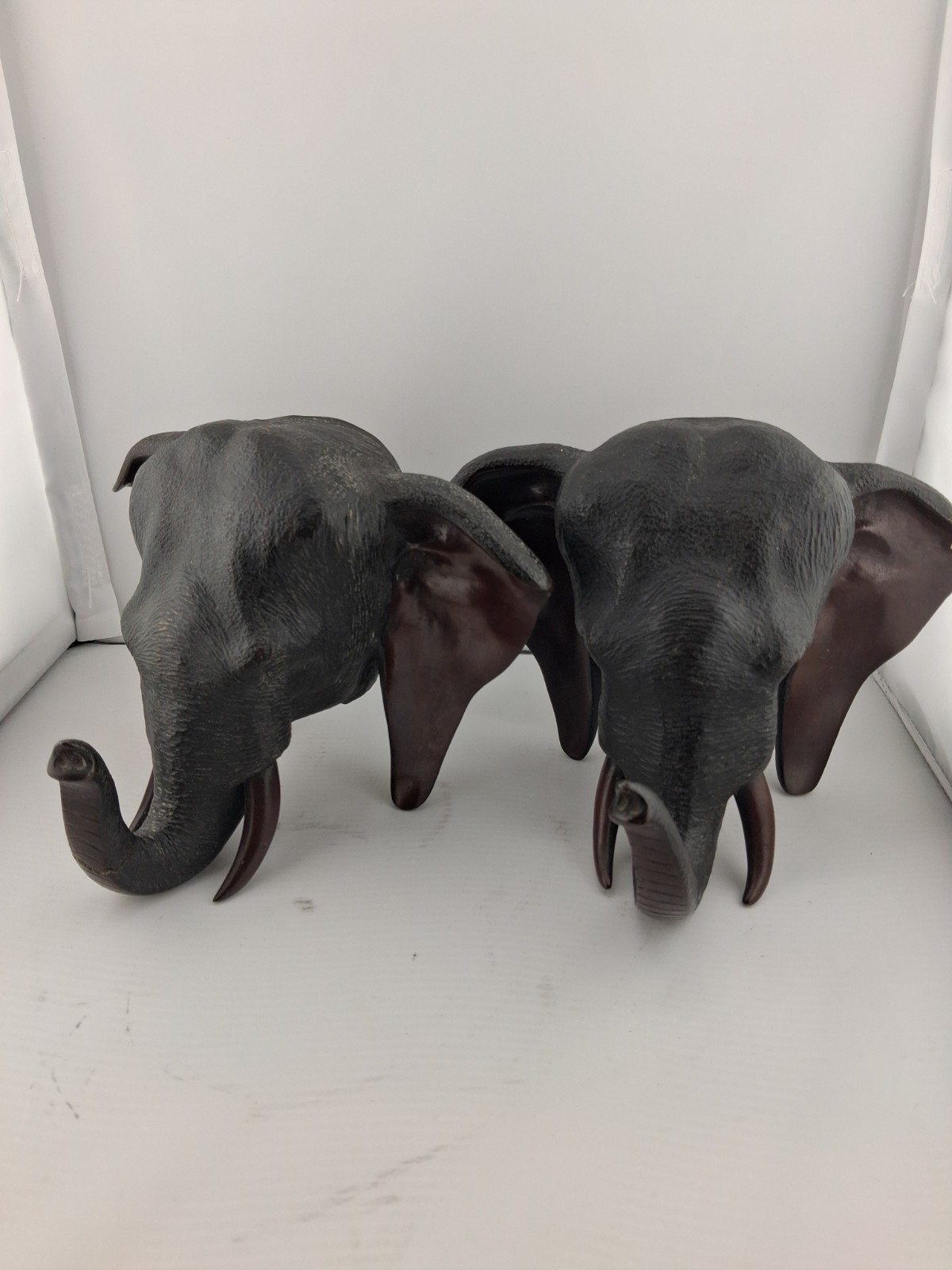 Pair of Authentic Japanese Meiji Bronze Elephant Bookends Signed Nyosan. Pair of Authentic Japanese Meiji Bronze Elephant Bookends Signed Nyosan.