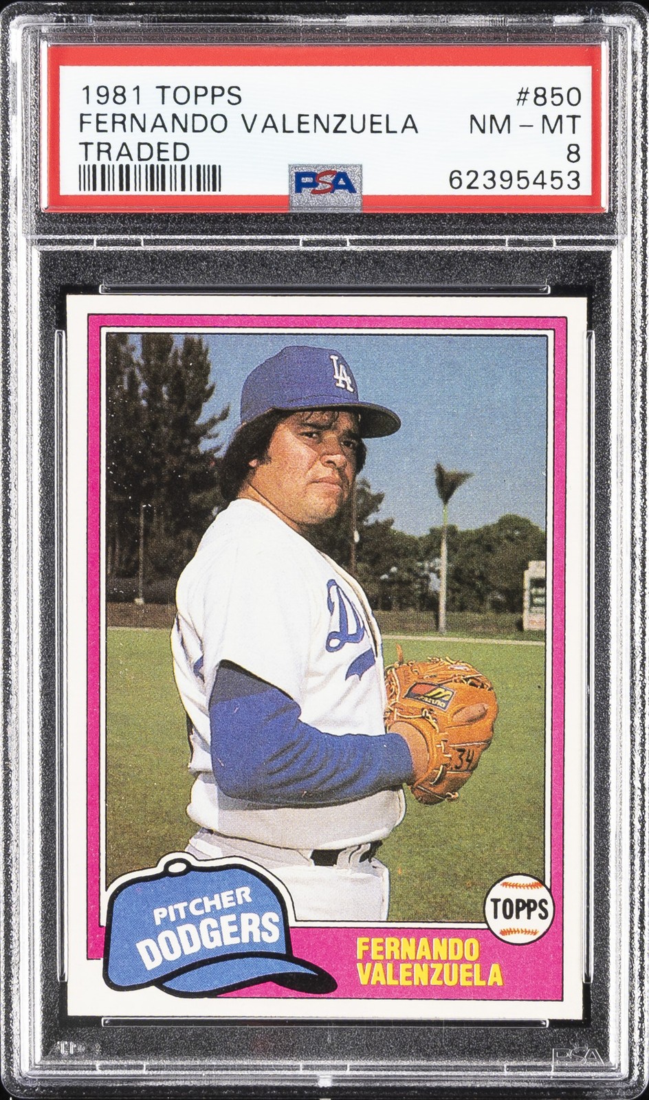 1981 TOPPS TRADED #850 FERNANDO VALENZUELA PSA 8