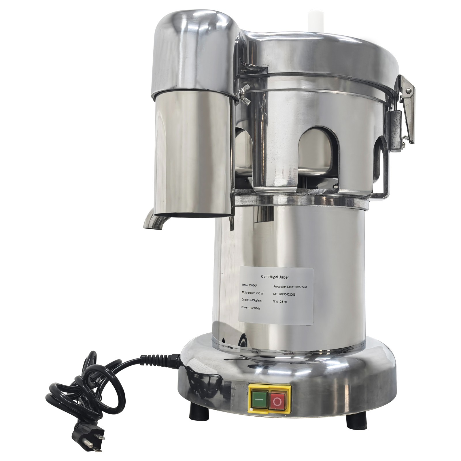 USED Commercial Fruit and Vegetable Juicer Machine 750W Stainless Steel Electri
