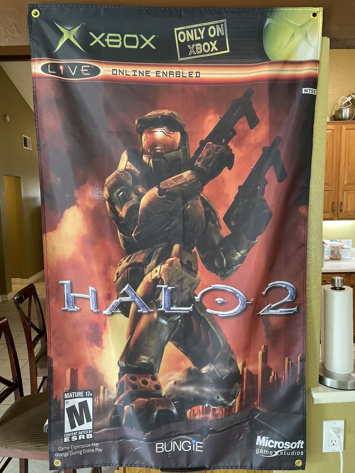 Halo 2 5ft Flag Microsoft XBOX 2004 Banner Poster Bungie Master Chief Halo 2 5ft Flag Microsoft XBOX 2004 Banner Poster Bungie Master Chief