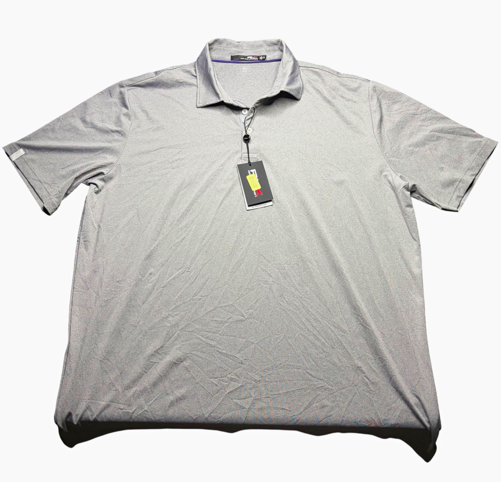 NWT RLX Ralph Lauren Mens XL Gray Short Sleeve Polo Shirt Moisture Wicking Golf NWT RLX Ralph Lauren Mens XL Gray Short Sleeve Polo Shirt Moisture Wicking Golf