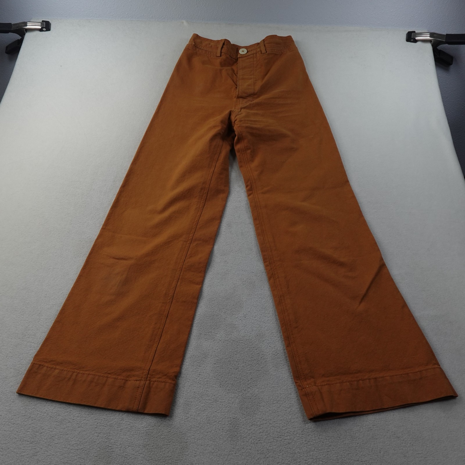 Jesse Kamm Sailor Pants Womens 6 Iron Oxide Orange Wide Leg Canvas USA