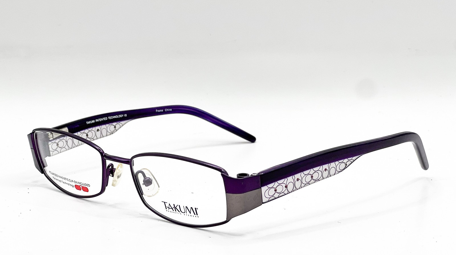 NEW TAKUMI T9795 80 SATIN DARK VIOLET AUTHENTIC EYEGLASSES W/ CLIP 50-17