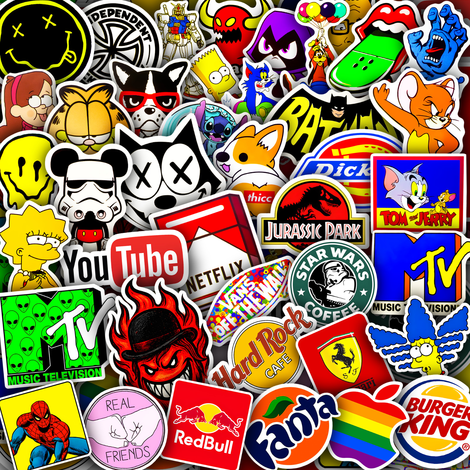 40pcs Waterproof Vinyl Stickers for Water Bottles, Laptops, Skateboard, Luggage