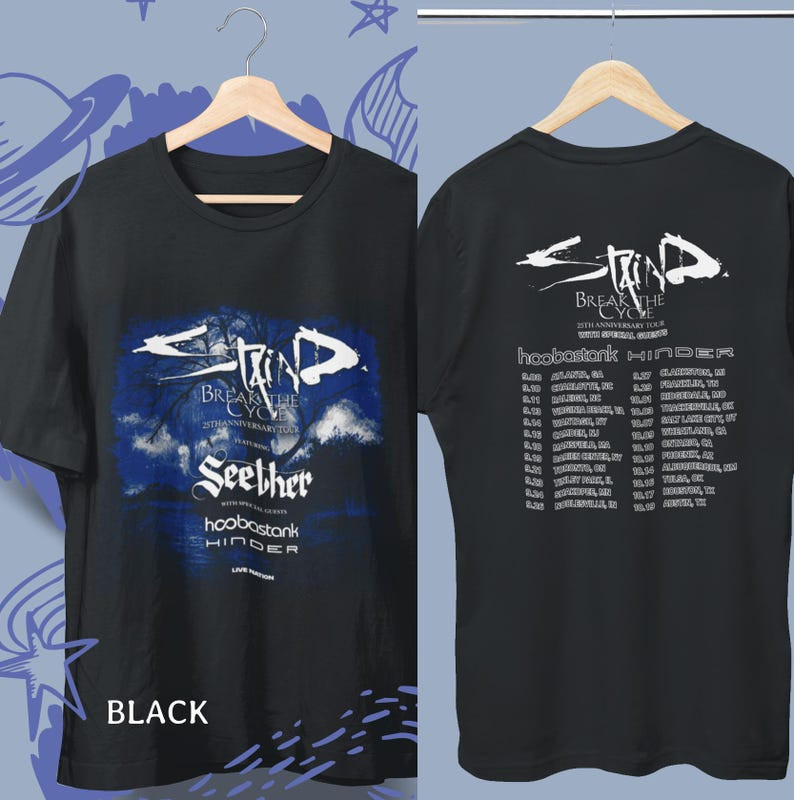 Staind Break The Cycle Tour 2026 Shirt, 25th Anniversary Rock Band Tee